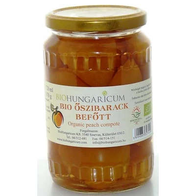 Őszibarack befőtt BIO 370g BioHungaric.