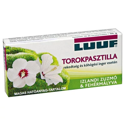Torokpasztilla izlandi zuzmóval (20db)