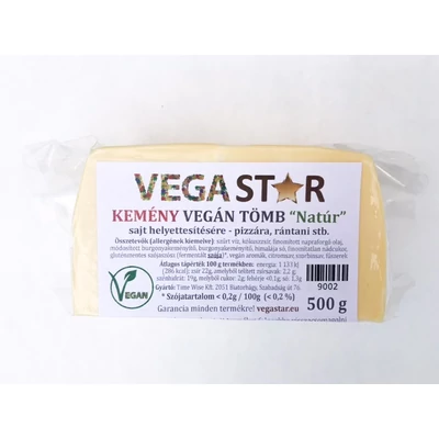 Vegán tömb kemény natúr 500g Vegastar