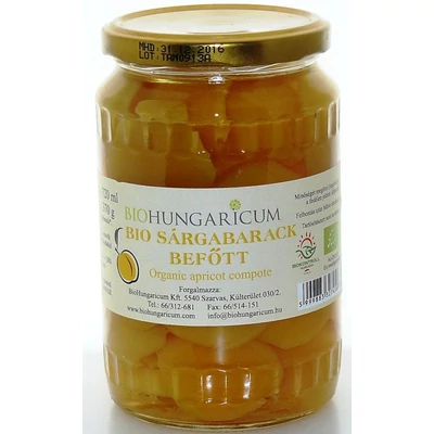 Sárgabarack befőtt BIO 370g Biohungaric