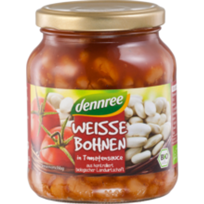 Fehér bab parad.szószban BIO 350g Dennre