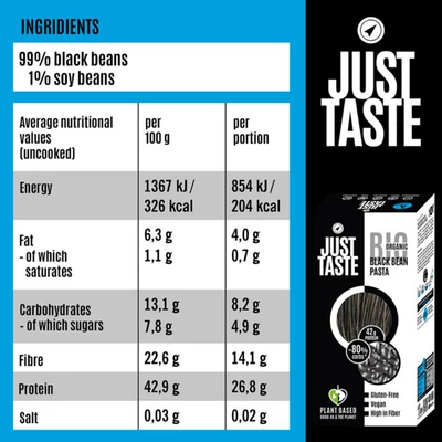 Fekete bab spagetti (glutm.) BIO 250g