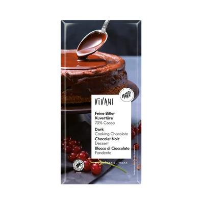 Étcsokoládés tortabevonó BIO 200g Vivan